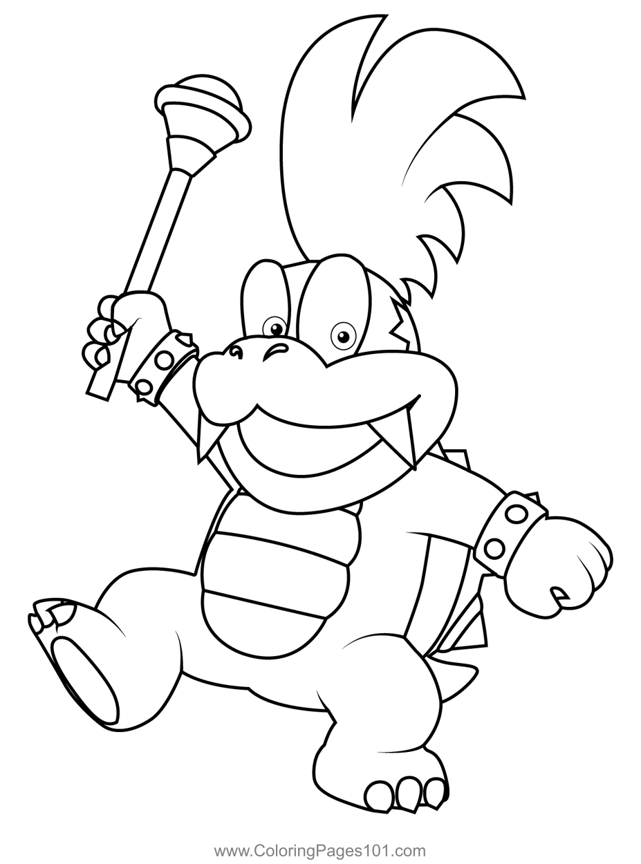 Lemmy koopa coloring page for kids free super mario printable coloring pages online for kids coloringpages com coloring pages for kids â