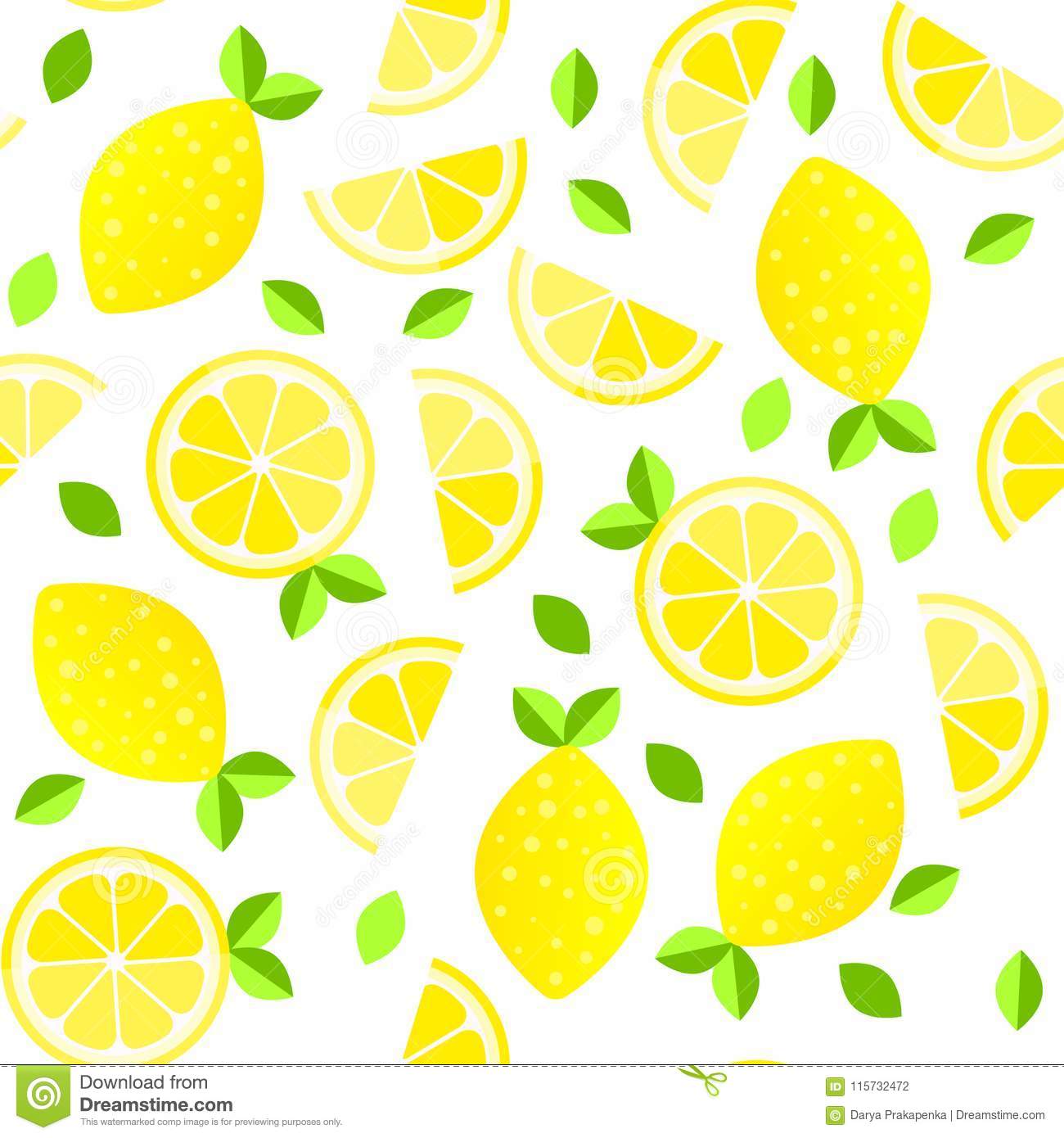 Lemon seamless pattern, Watercolor fruit background, Citrus