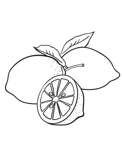 Free lemon coloring page