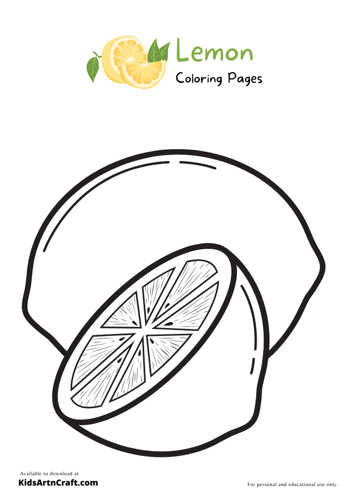 Lemon coloring pages for kids â free printables