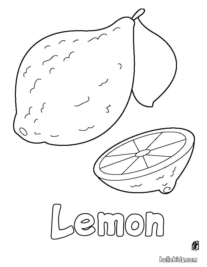 Lemon coloring pages