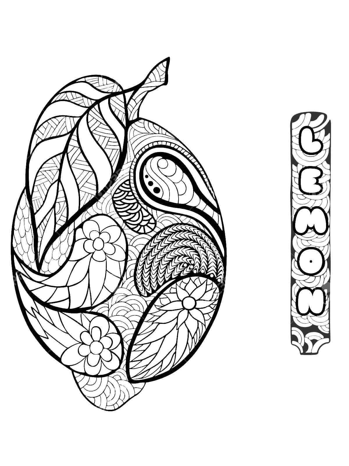 Lemon coloring pages for adults