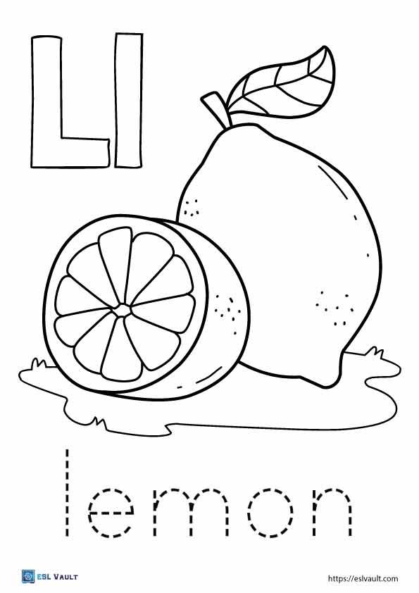 Free lemon coloring pages pdf