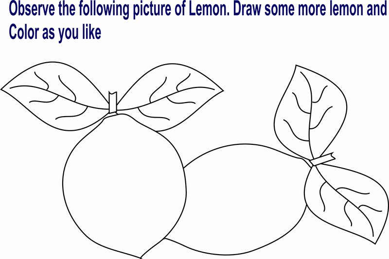 Lemon coloring page printable for kids