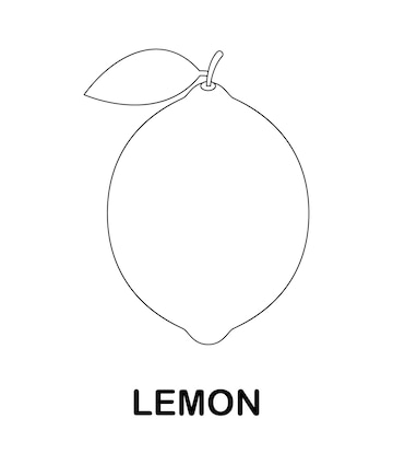 Premium vector coloring page with lemon for kids