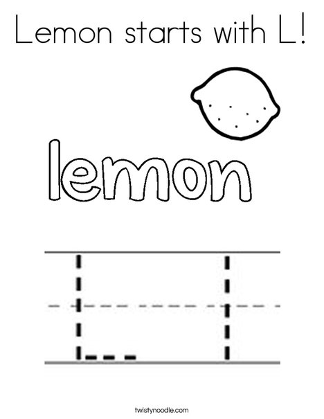 Lemon starts with l coloring page