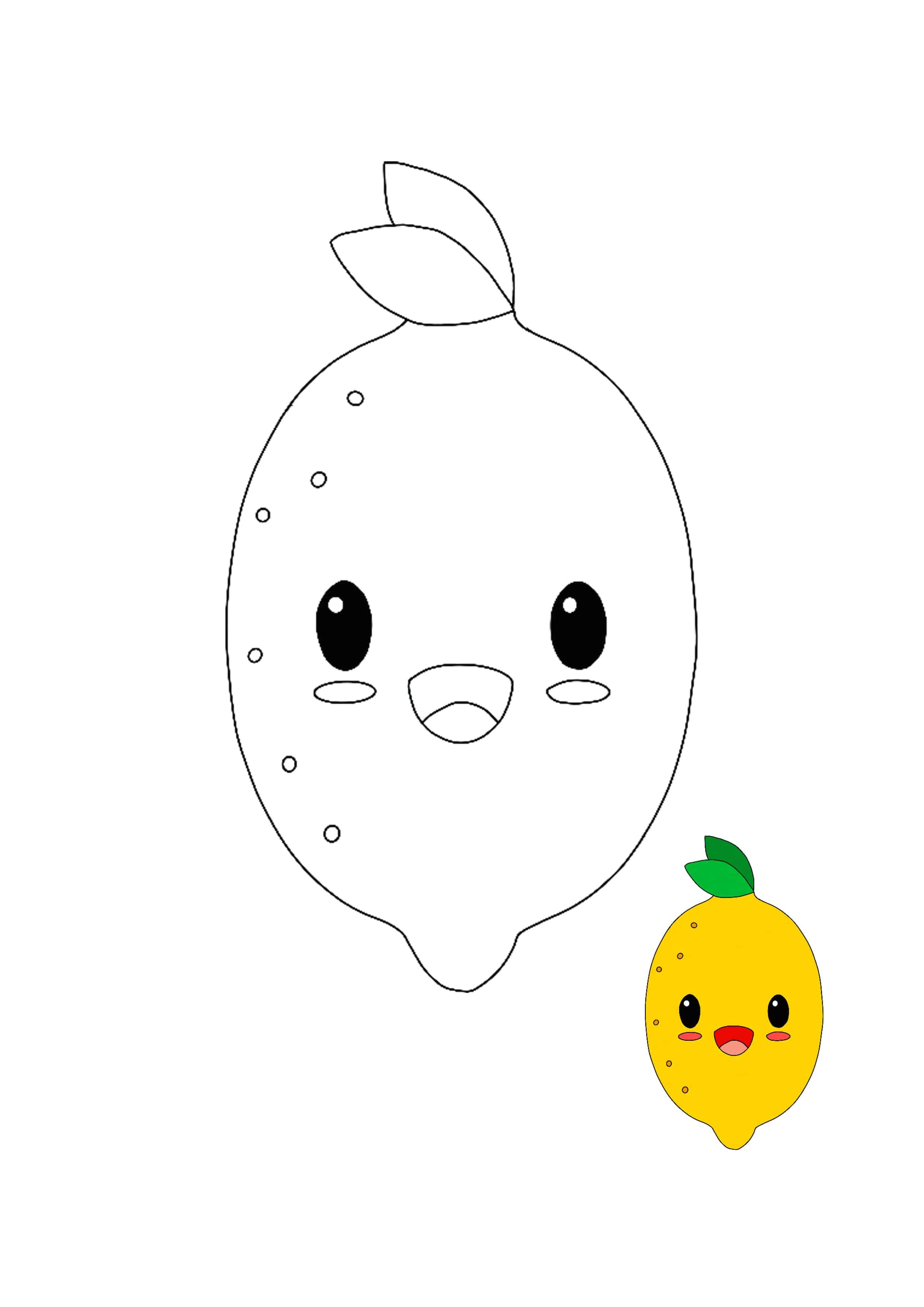 Kawaii lemon coloring page with sample coloring pages coloring pictures for kids free printable coloring