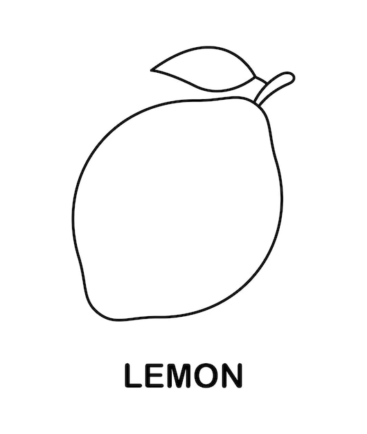 Premium vector coloring page with lemon for kids