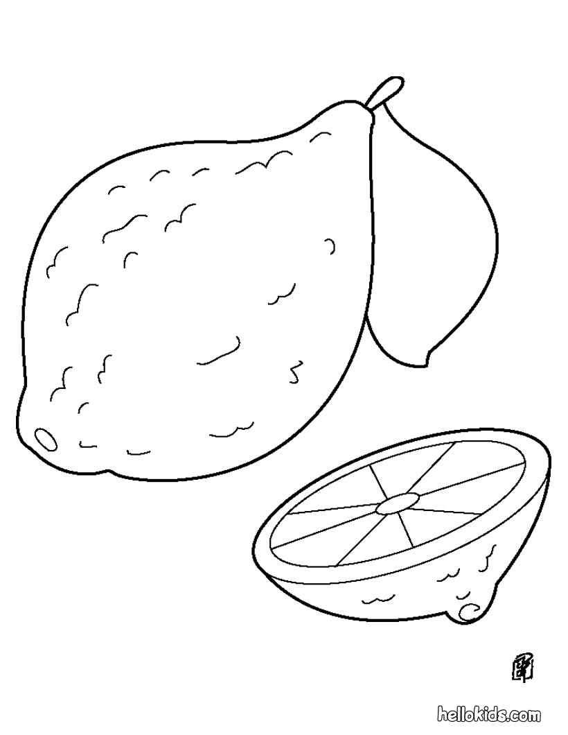 Lemon coloring pages