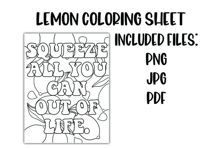 Lemon coloring sheet