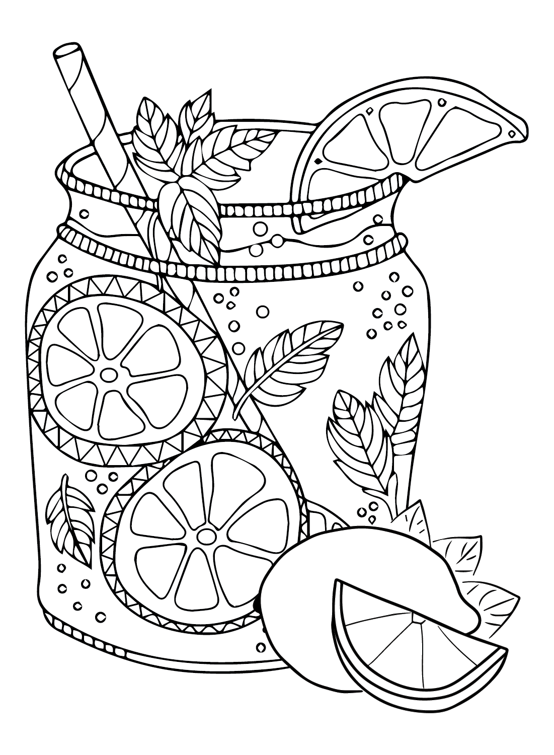 Lemons coloring pages