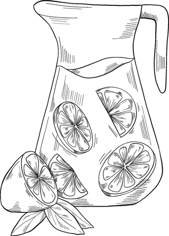 Jug of lemonade coloring page free printable coloring pages