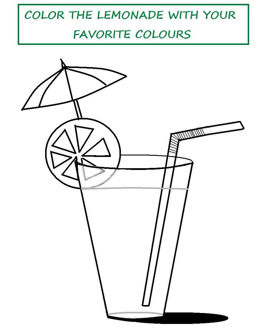 Tasty lemonade coloring printable page for kids