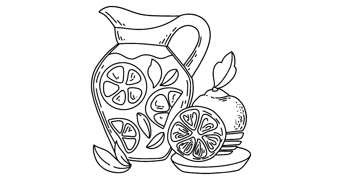 Lemonade in a jug coloring page â online or printable for free