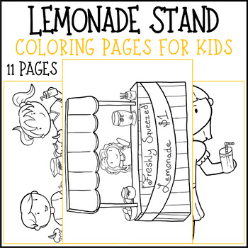 Lemonade stand coloring pages for kids summer morning work tpt