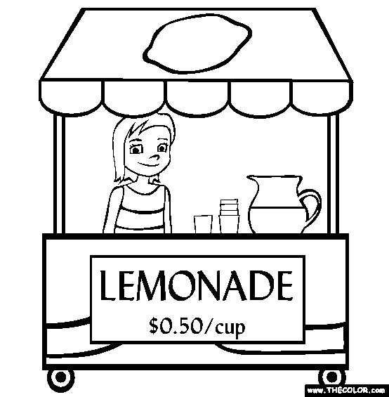 Leonade stand online coloring page