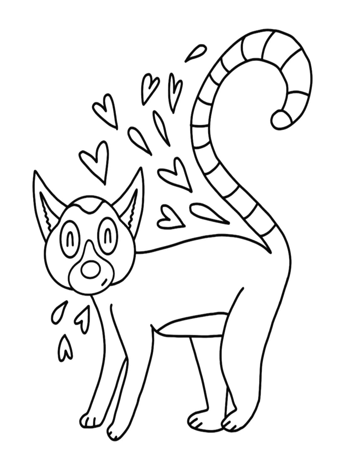 Lovely lemur coloring page