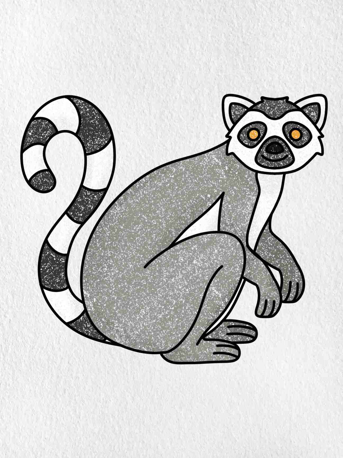 How to draw a lemur