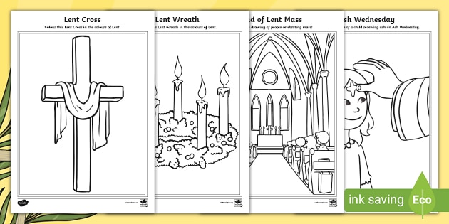 Ash wednesday and lent colouring pack teacher made