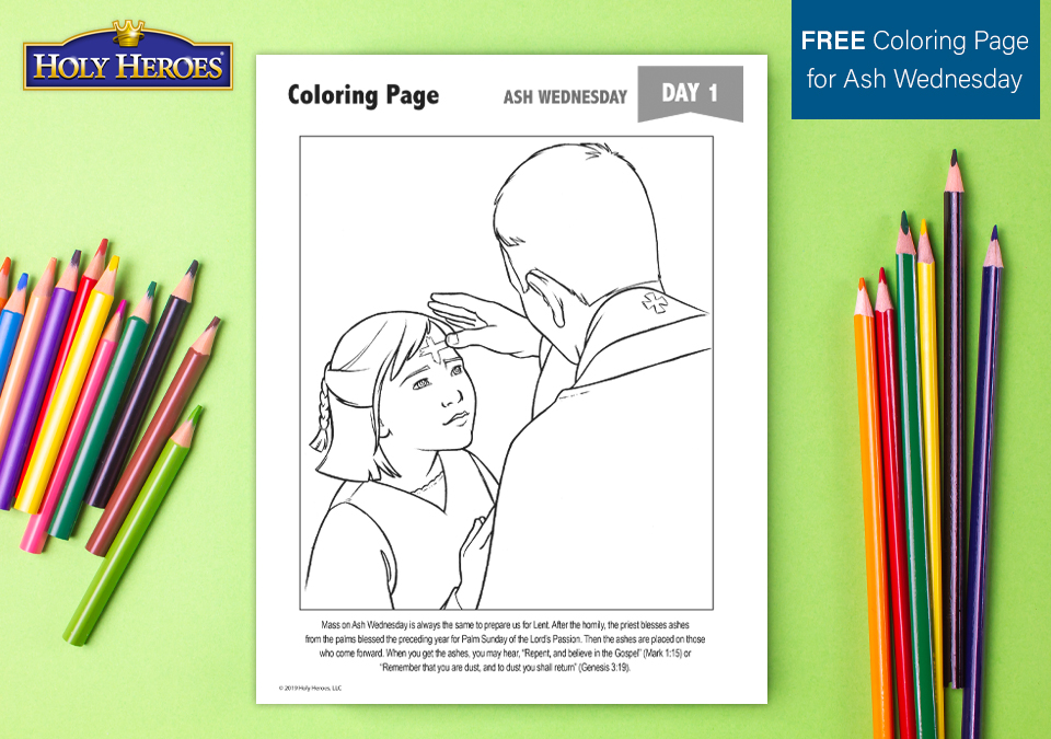 Ash wednesday coloring page printable activities for kids