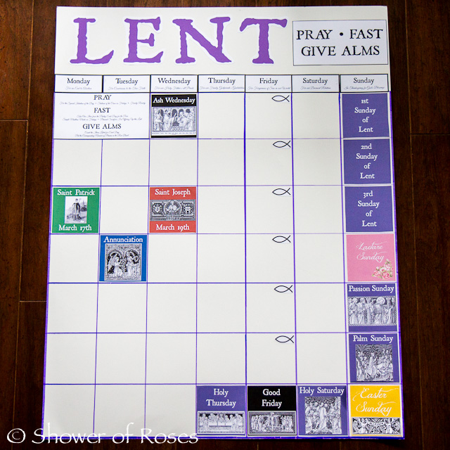 A lenten calendar for catholic children