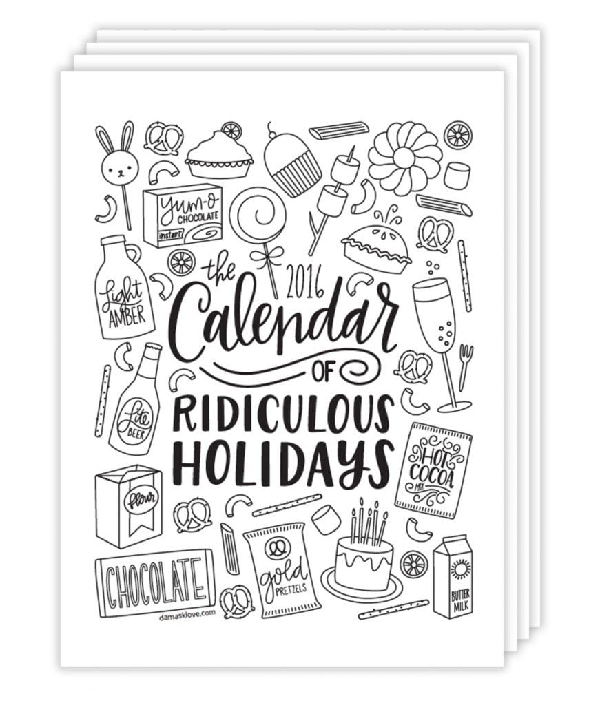 Free printable coloring calendar pages