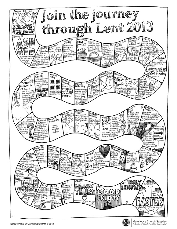 Journey through lent coloring page catholic lent lent kids calendar