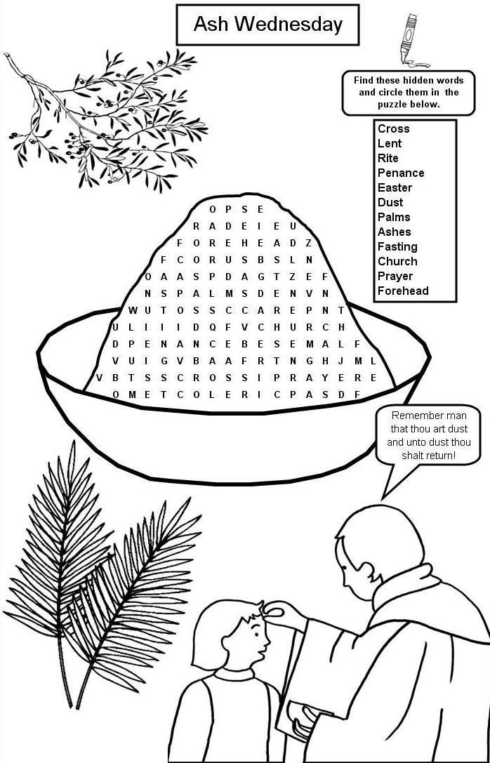 Ash wednesday coloring pages