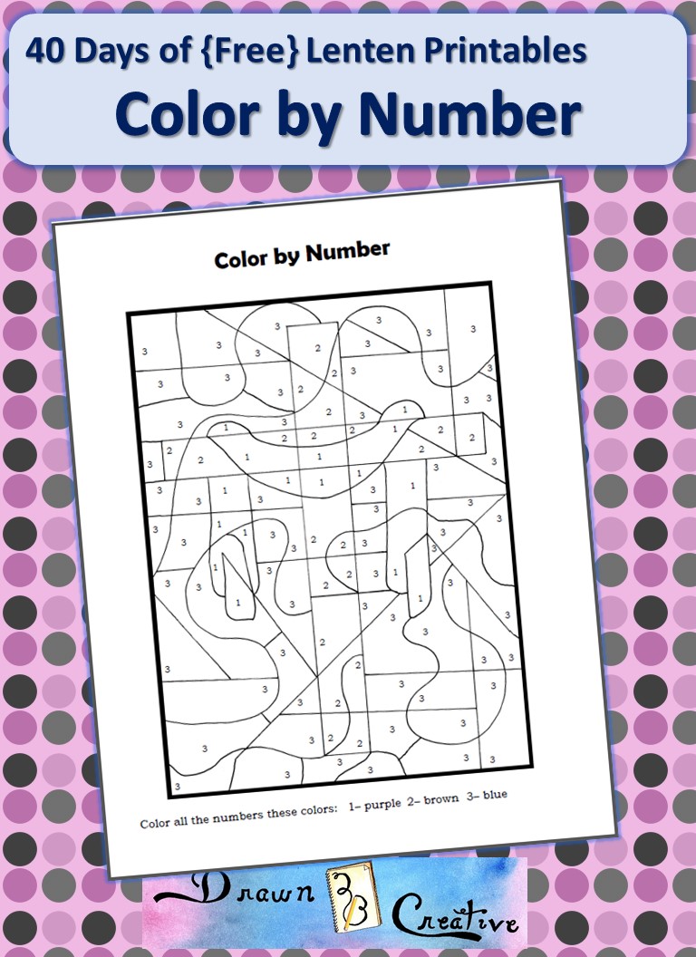 Days of free lenten printables color by number