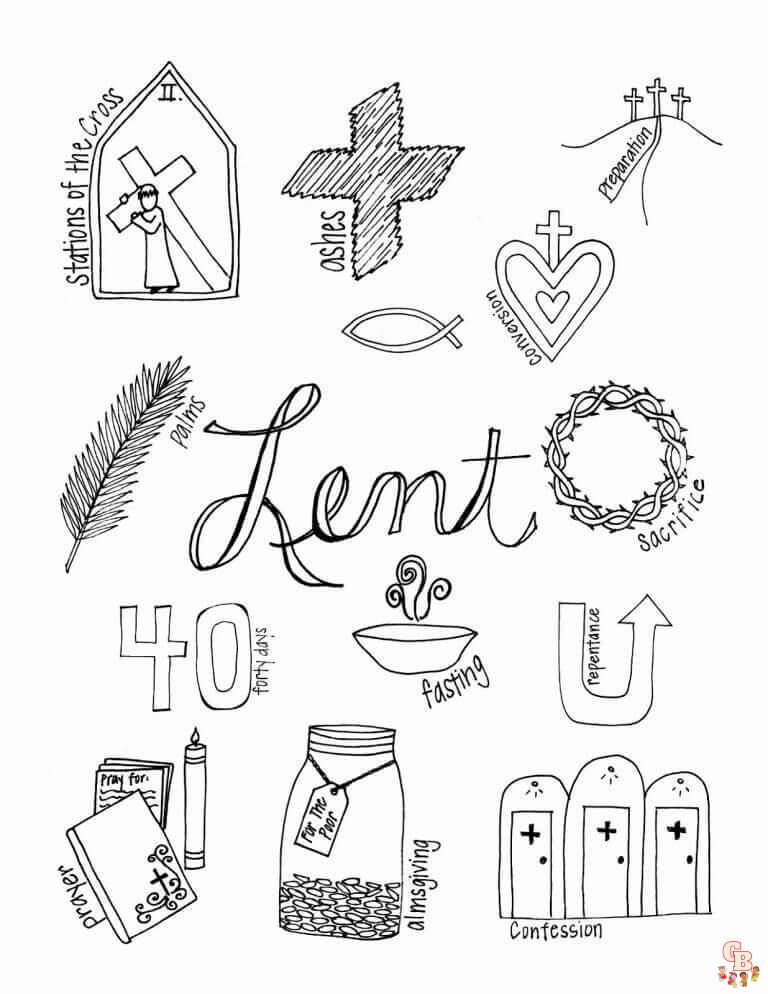 Free lent coloring pages for kids