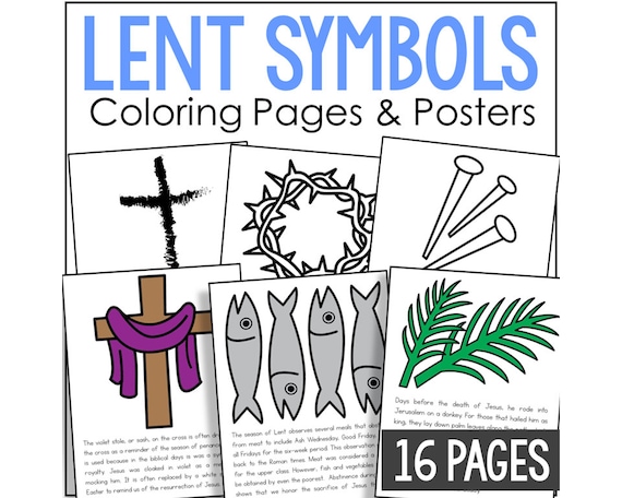 Easter and lent symbols coloring pages activity christian catholic lesson activity homeschool and church printables for holy week