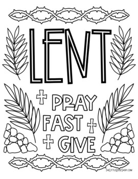 Lent printable coloring page by the little rose shop tpt