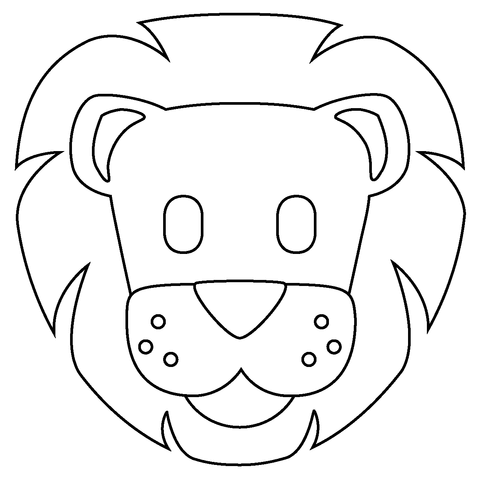 Lion face emoji coloring page free printable coloring pages