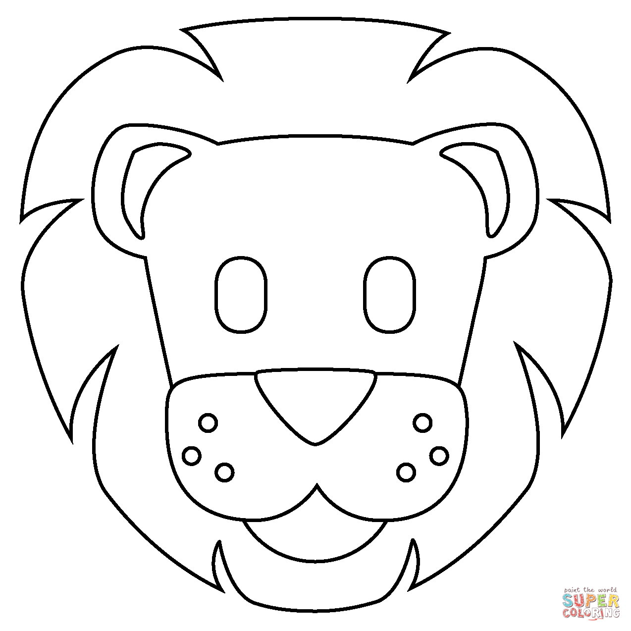 Lion face emoji coloring page free printable coloring pages