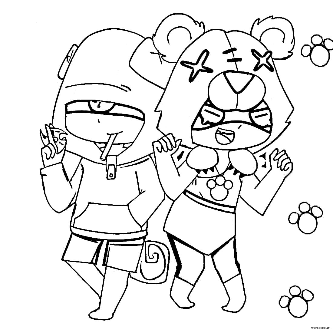 Leon brawl stars coloring pages print for free wonder day â coloring pages for children and adults