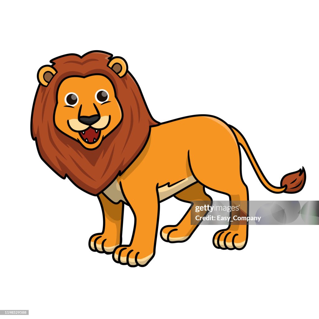 Vector illustration of lion isolated on white background high