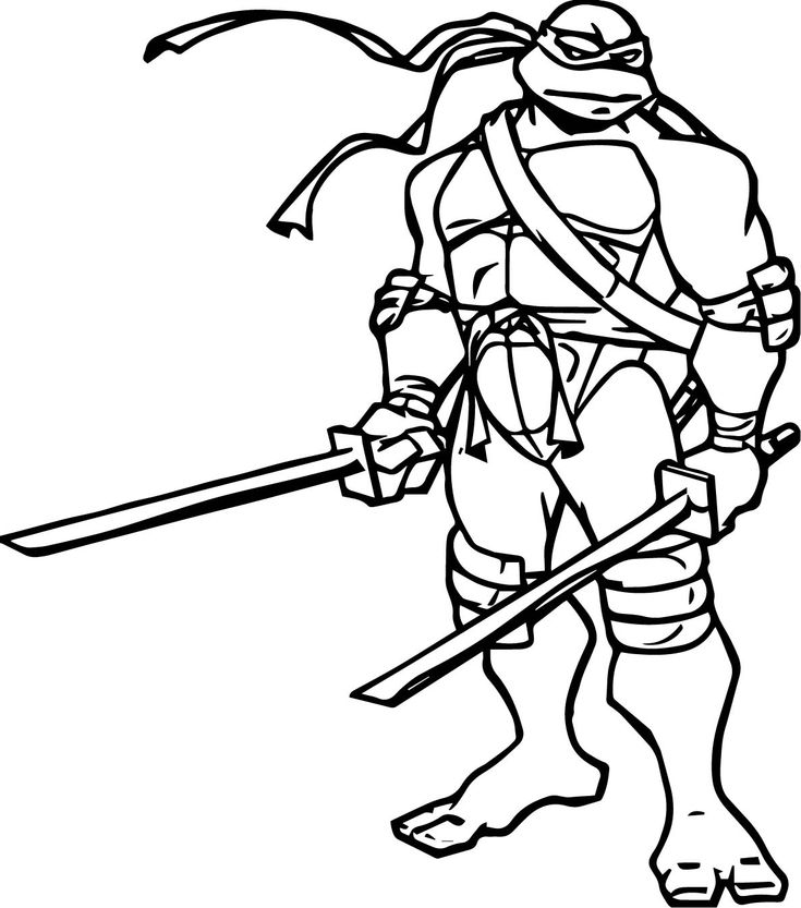 Cool ninja turtle two blade leonardo coloring page ððµñðµððñðºð ððððð