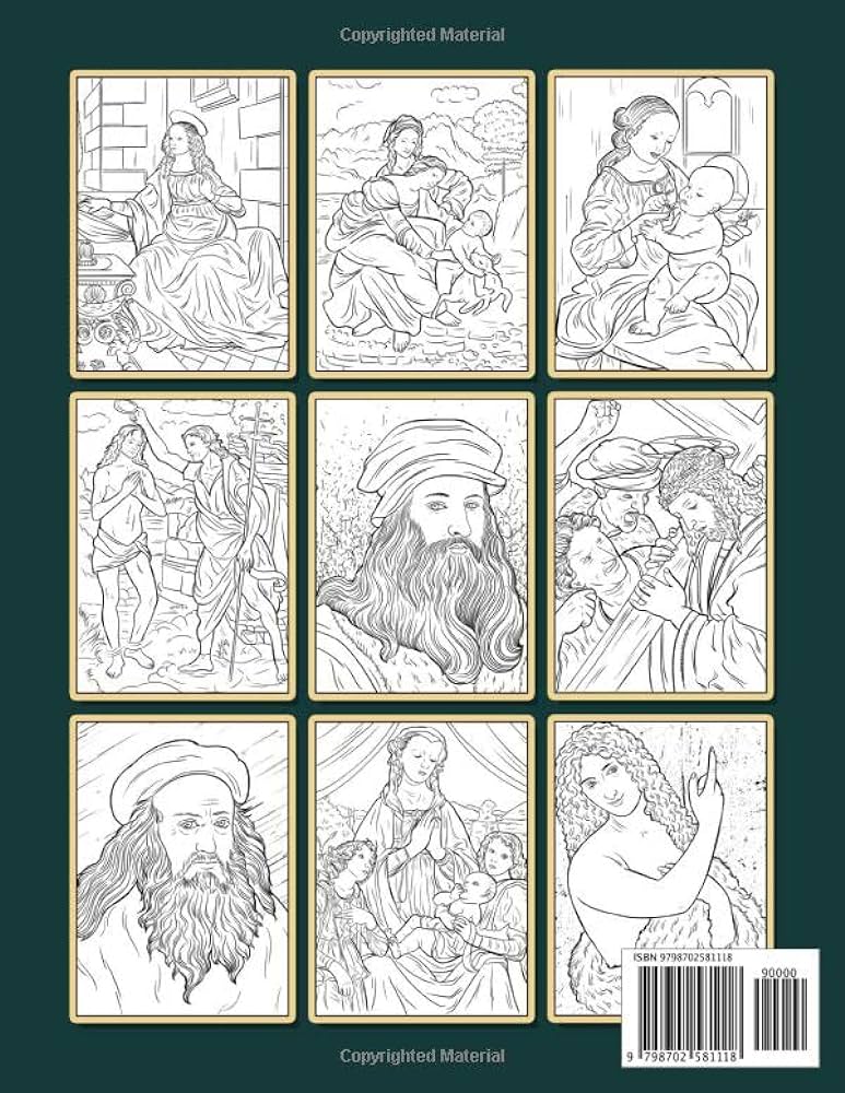 Leonardo da vinci coloring book relaxing coloring books for kids and adults with newest unofficial images rikiya nitta books