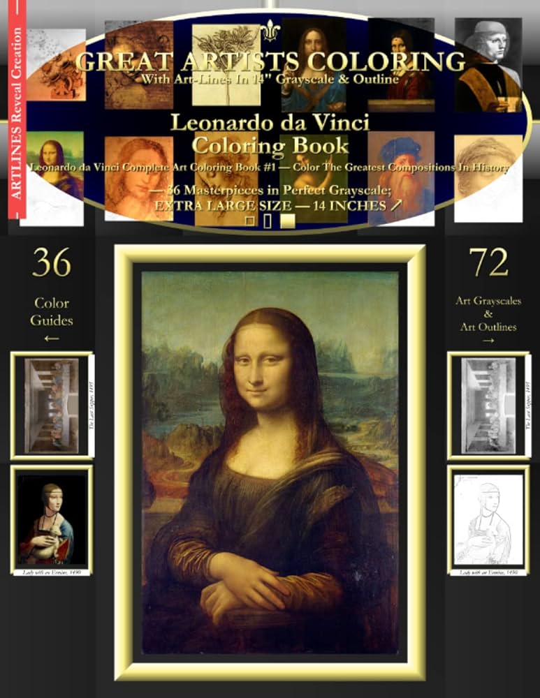 Leonardo da vinci coloring book leonardo da vinci plete art coloring book