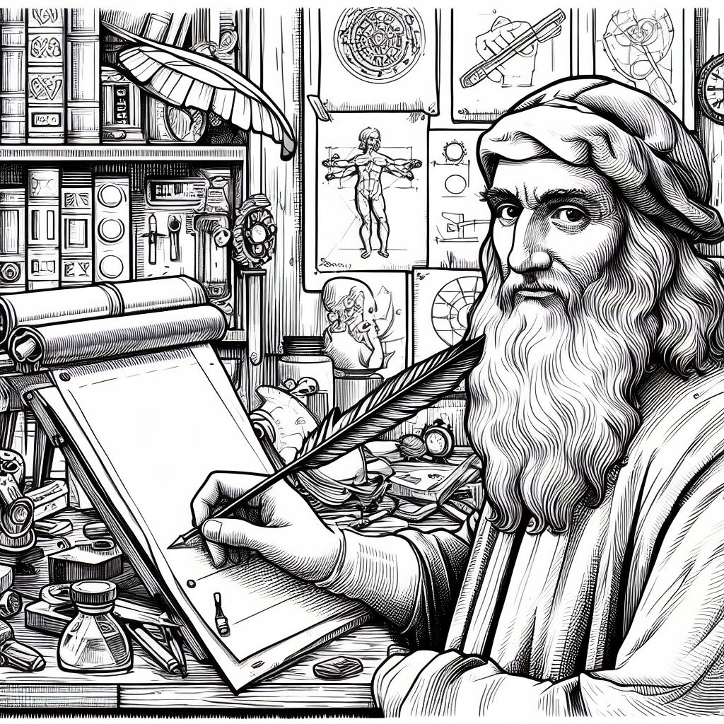 Coloring pages leonardo da vinci coloring pages