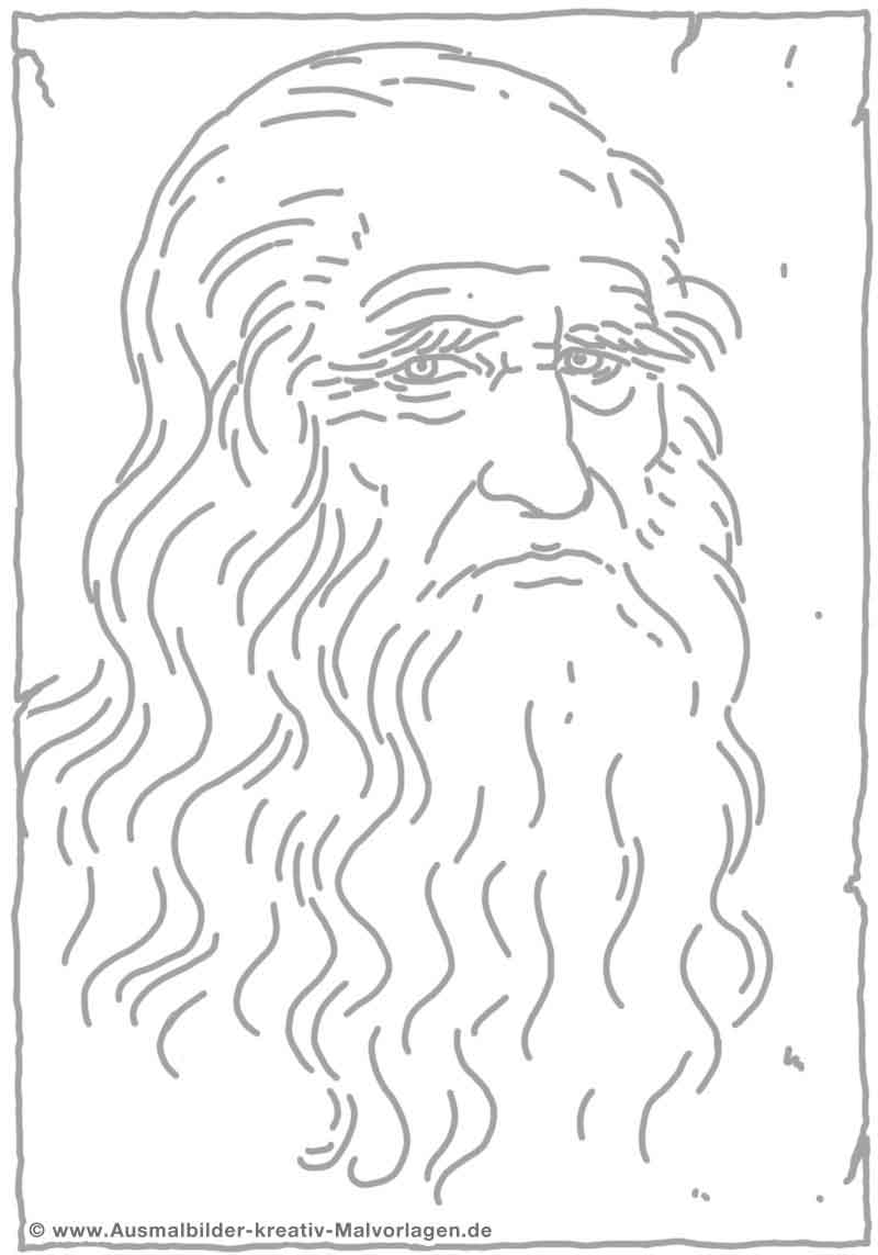 Coloring model of leonardo da vinci