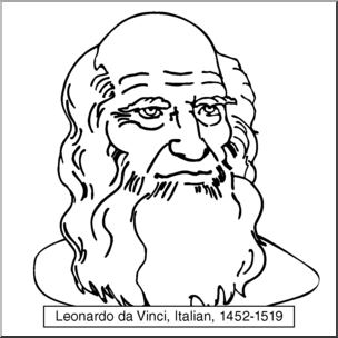 Clip art artists leonardo da vinci bw i