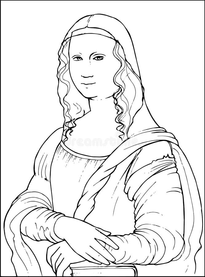 Mona lisa coloring vector illustration stock vector