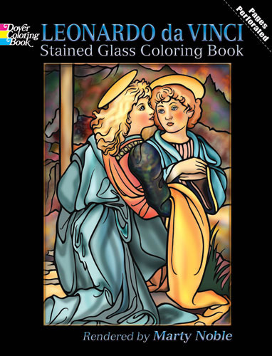 Lg stained glass coloring book leonardo da vinci