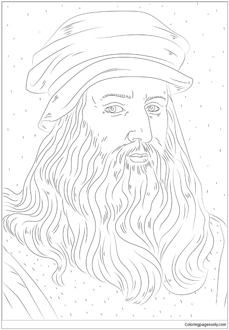 Leonardo da vinci coloring page