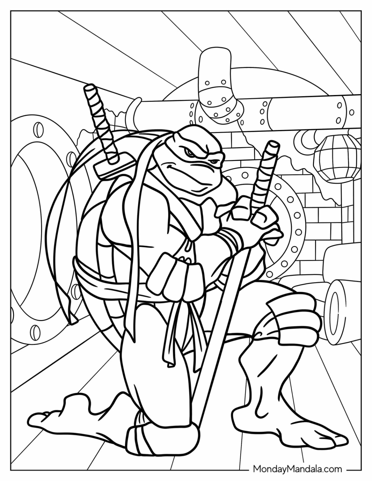 Ninja turtles coloring pages free pdf printables