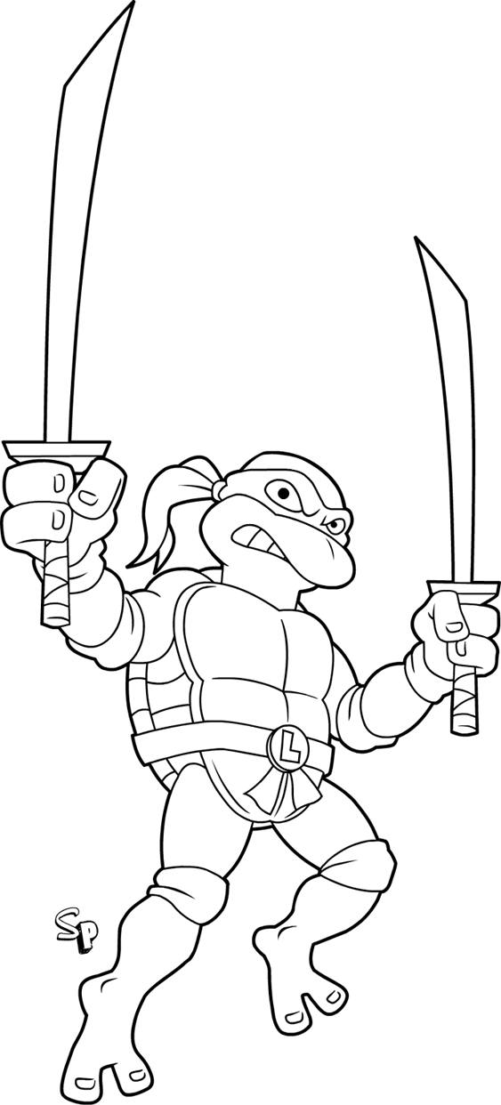 Springfield punx tmnt leonardo coloring page