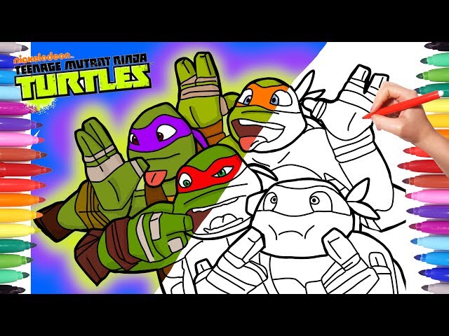 Ninja turtles coloring pages how to draw tnt ichelangelo donatello leonardo raphael coloring