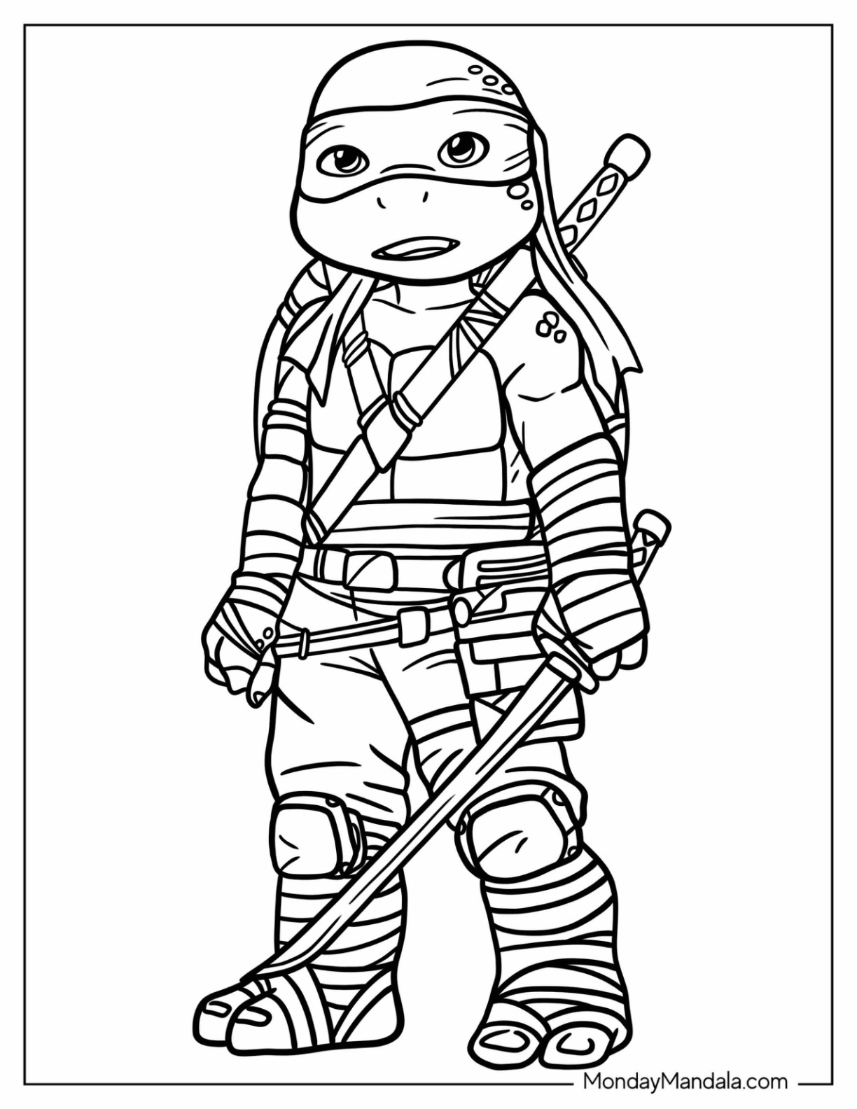 Ninja turtles coloring pages free pdf printables