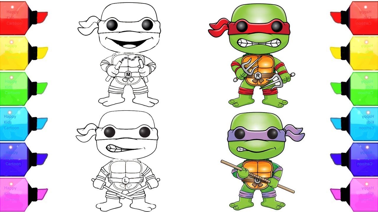 Teenage mutant ninja turtles coloring pages for kids tmnt leonardo raffaello donatello mickey